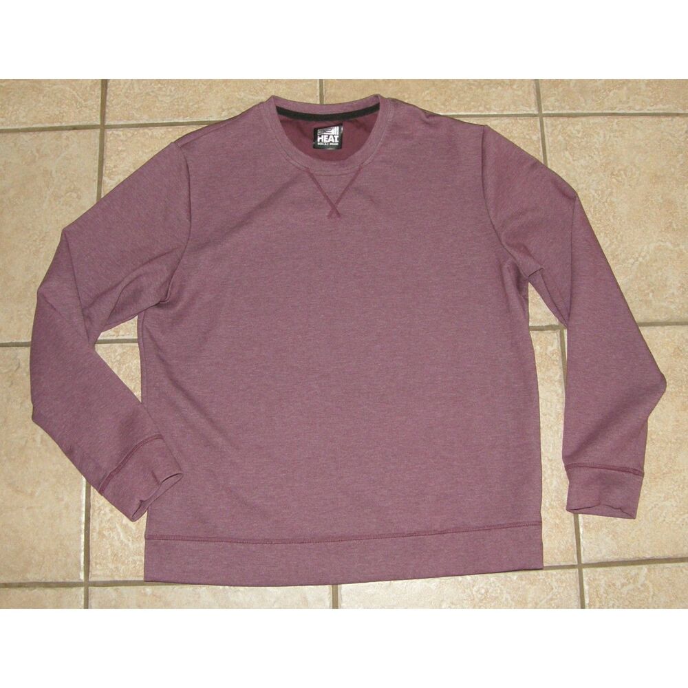 NEW Mens Sz Large Wine Colored Crew Neck Lightweight Comfy Sweatshirt 32 DEGREES